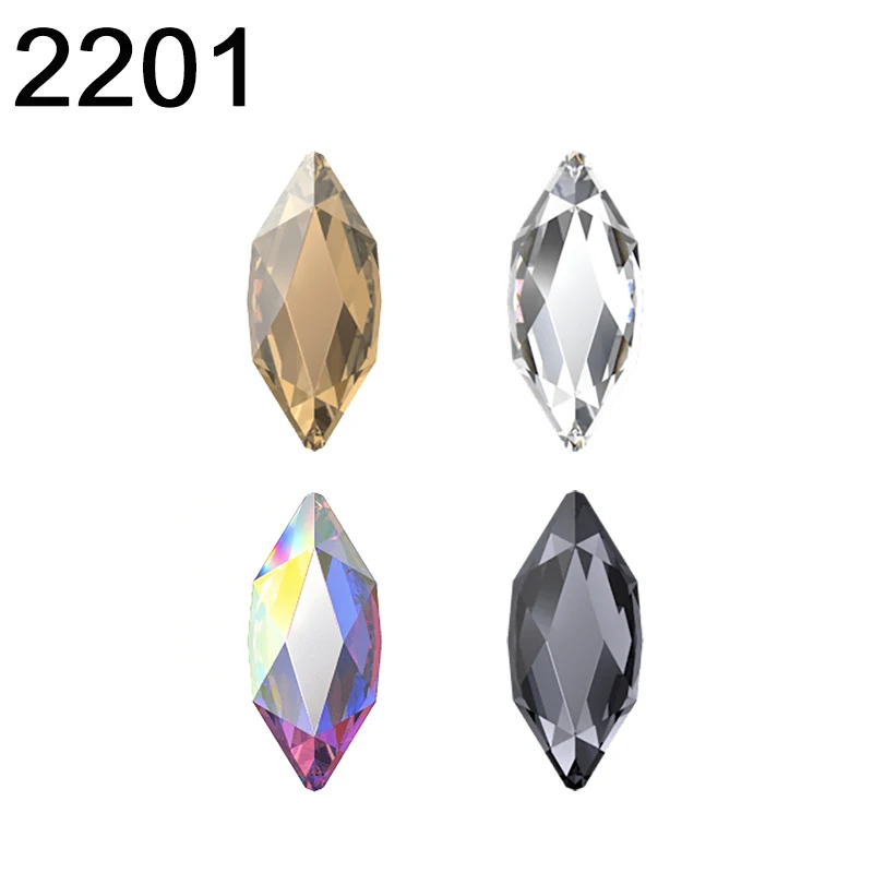 2201 Marquise Flat Back No Hotfix Genuine Crystals from Austria Rhinestone for Nail Art DIY Jewelry Clothing Decoration