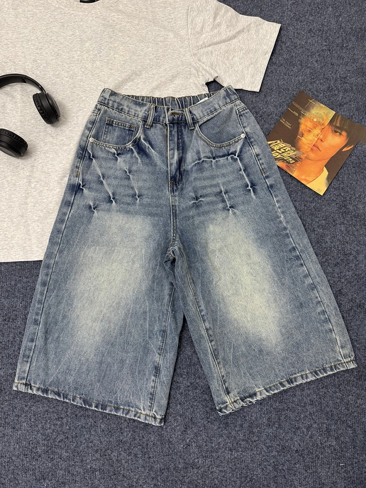 

Мужские летние джинсовые шорты Lightning Cra: повседневные прямые широкие брюки CleanFit для отдыха, пятикарманные шорты