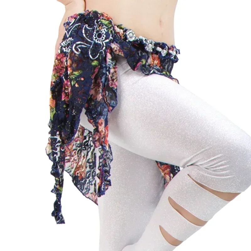 Женский набедренный платок для танца живота, кружевной цветочный ремень для танца живота, тренировочная юбка, аксессуар для костюма для взрослых