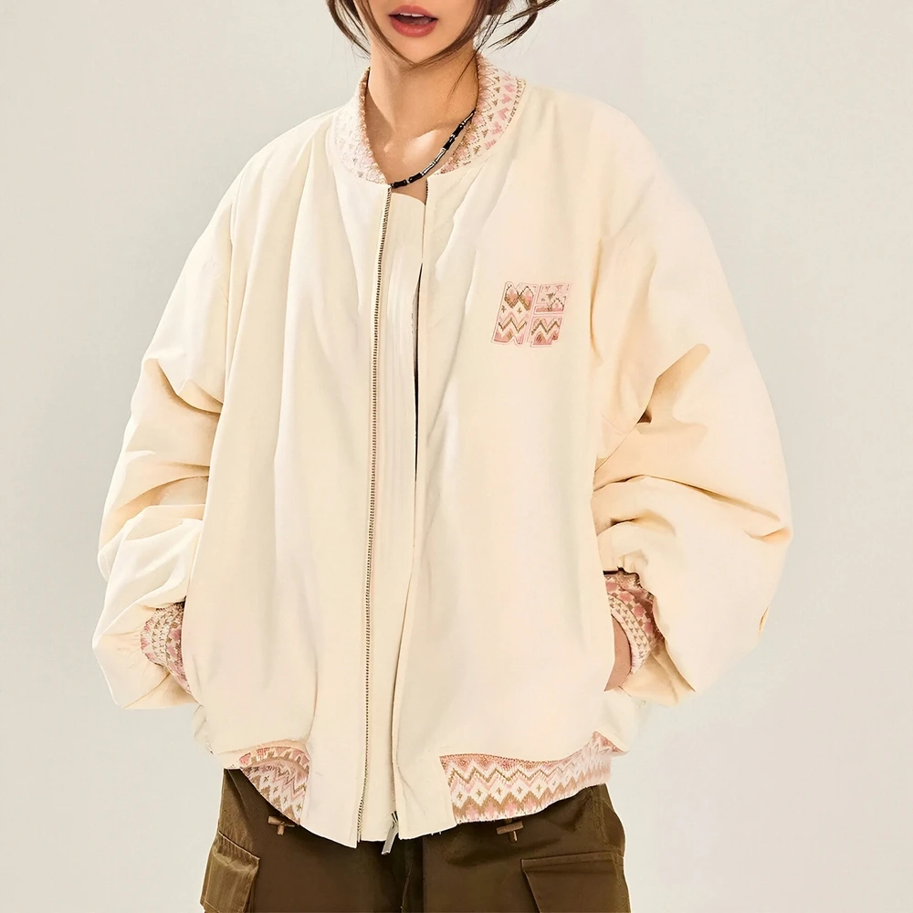 

Cotton-Padded Jacket Long Sleeve Casual Style Autumn Winter Clothes Straight Tube Sleeve No Decoration Fashionable Women's Top