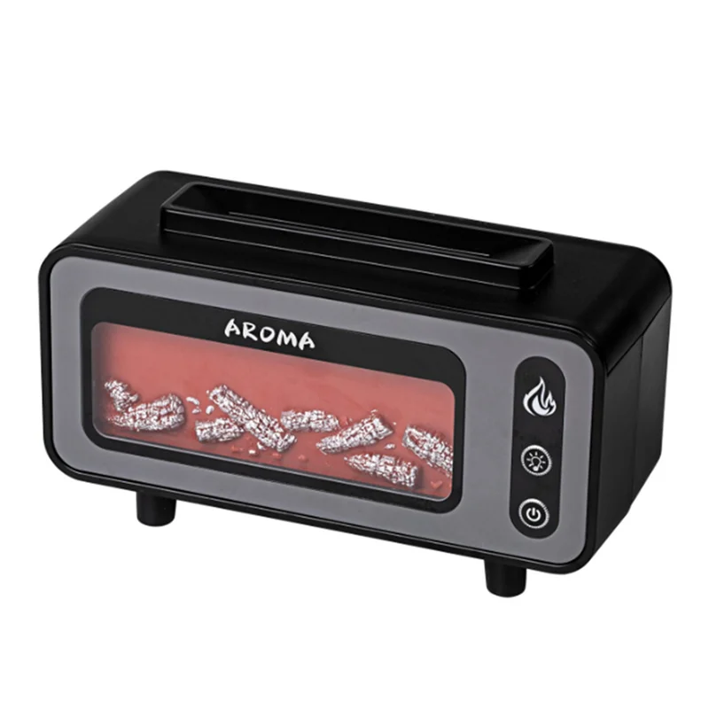 

7-цветный увлажнитель пламени, аромадиффузор, безводный, с автоматическим выключением, стиль камина для спальни, йоги, тренажерного зала A-B27C