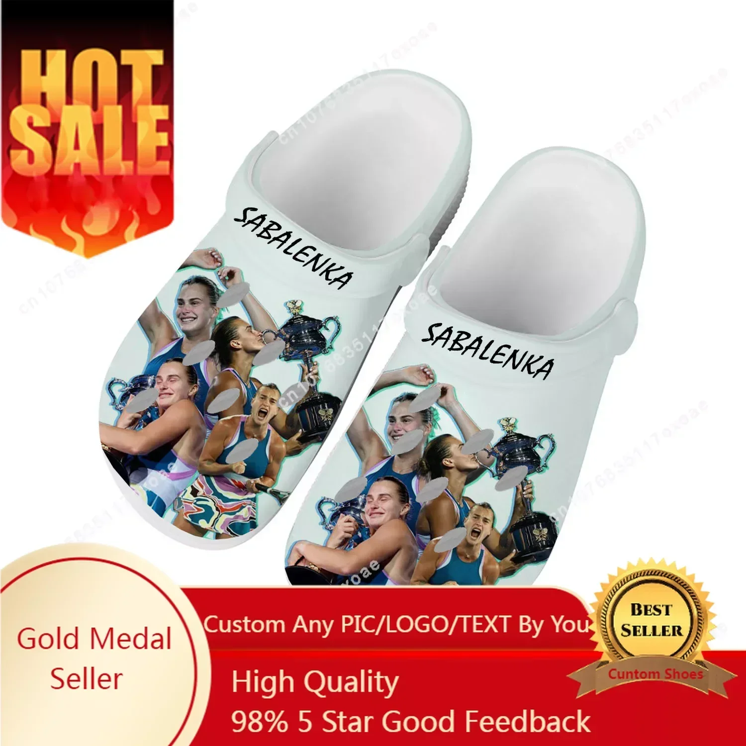 

Aryna Sabalenka tennis Home Clog Mens Women Youth Boy Girl Sandals Shoes Garden Custom Made Breathable Shoe Beach Hole Slippers