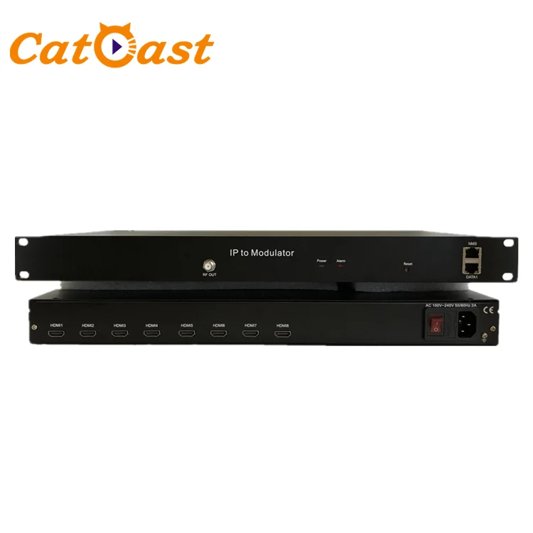 

Digital Cable TV Encoder Modulator 8 Channels HD MI To 4 Carriers RF Modulator HD MI To RF QAM Encoder Modulator