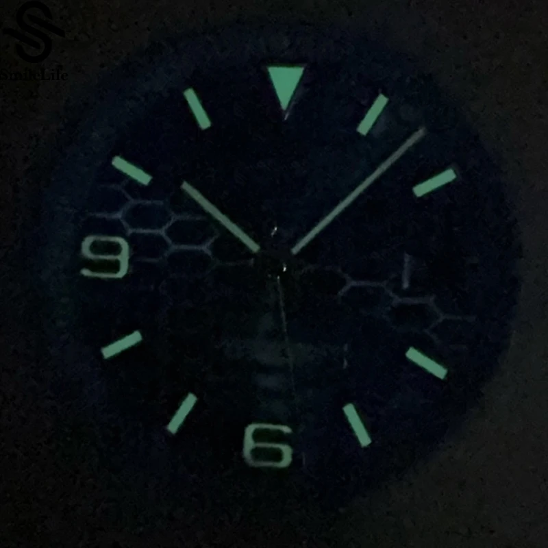 SmileLife 33.8 مللي متر Land-Dweller ساعة معقمة قرص أخضر مضيء مع حلقة تناسب NH35 ساعة يد تعمل بالحركة الأوتوماتيكية اكسسوارات