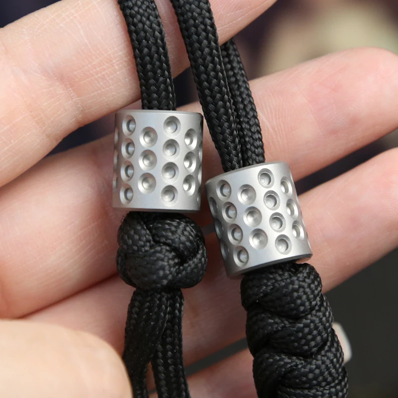 Cylinder Stainless Steel Knife Drop Pendant Adult Fidget Toy Paracord Rope Decompression Toys Edc Key Chain Flashlight Accessory