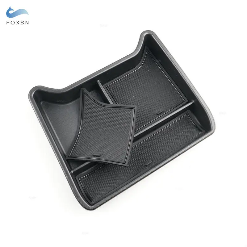 ل VW ID.4 ID4 ID 4 CROZZ ABS البلاستيك اكسسوارات السيارات مركز التحكم مسند الذراع السفلى صندوق تخزين غطاء الحاويات المنظم الأسود #2