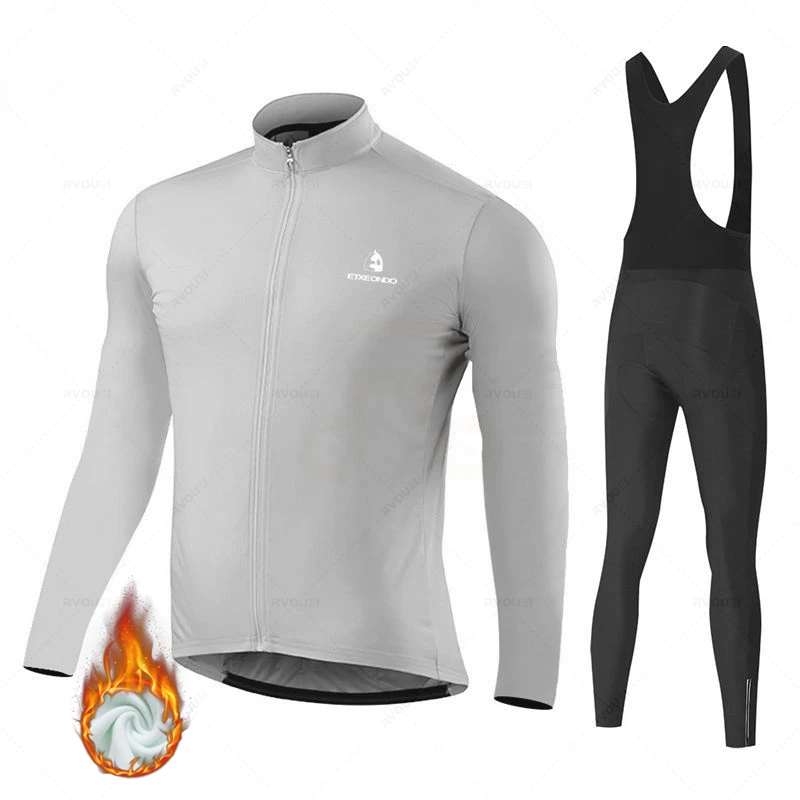 Etxeondo-Vêtements de cyclisme d\'hiver pour homme, maillot à manches longues, ensemble thermique Smile Lesslot Ciclismo, vélo de route, garder au