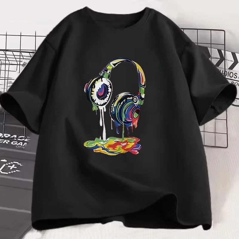 

Summer Men's Women Oversized Hip Hop Fusion Helmet Graphic T-shirts Couple's Casual Streetwear Funny Printed High Cool T-shirts