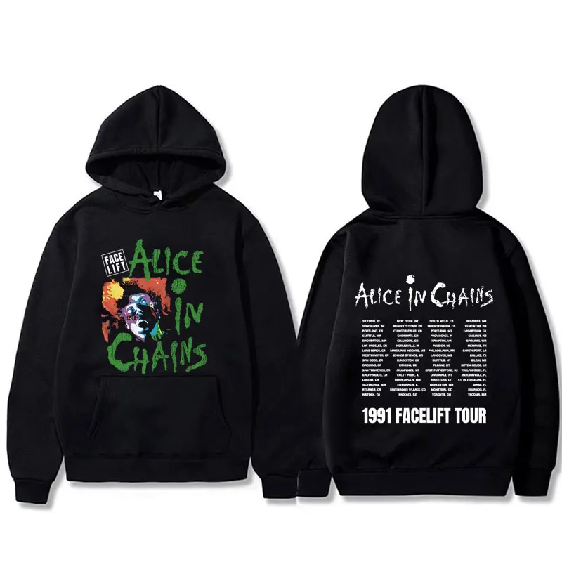 

Rock Band Alice in Chains Face Lift Tour 1991 Hoodie Men Women Punk Casual Oversized Pullover Hoodies Male Fashion Sweatshirt