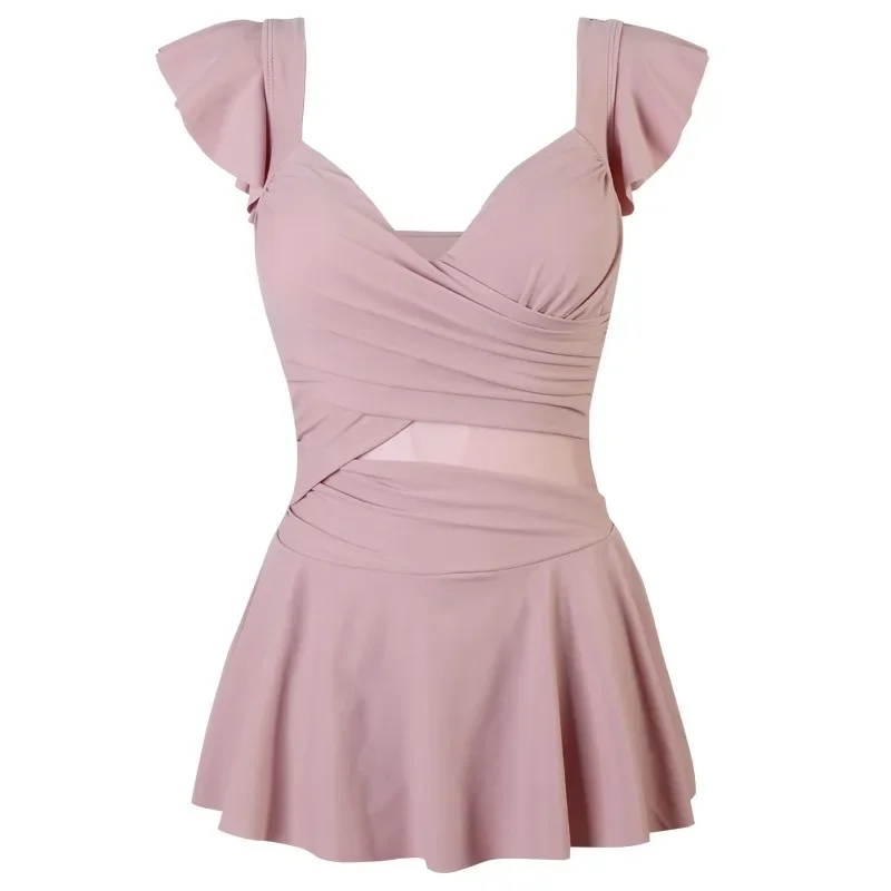 2025, neuer Badeanzug für Damen, bauchbedeckend und schlankmachend, Stahlstütz-Badeanzug im Kleid-Stil