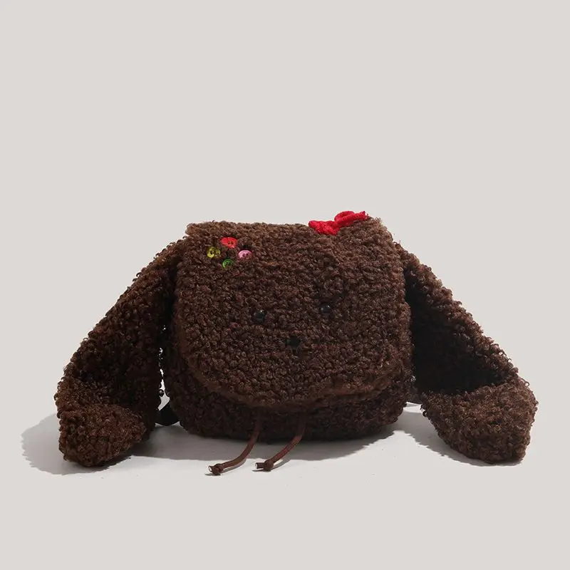 حقائب الظهر النسائية الكورية الإبداعية الكرتون لطيف أفخم جرو آذان ثلاثية الأبعاد Kawaii مضحك على ظهره عالية الجودة الفاخرة العلامة التجارية الحقائب المدرسية #4