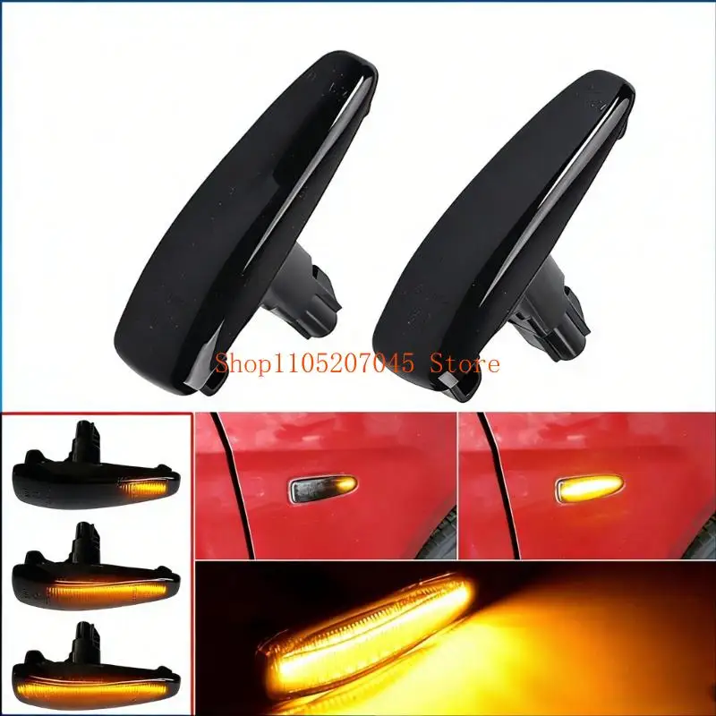 37cd 2PCS Dynamic LED Side Marker Lights ABS Material Waterproof Design For Sportack 2008-2019 Fit Complex Road Condition