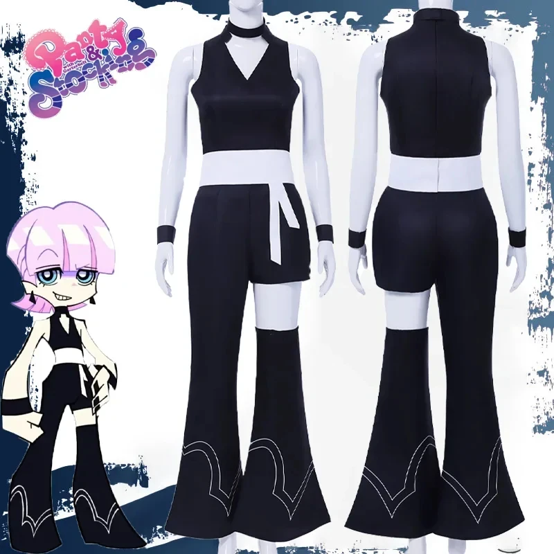 

ABC123CosplayPolyester Polyurethane Cosplay Costume Anime Panty & Stocking with Garterbelt Sexy Black Uniform Suit Acc3'd,5;h.9/