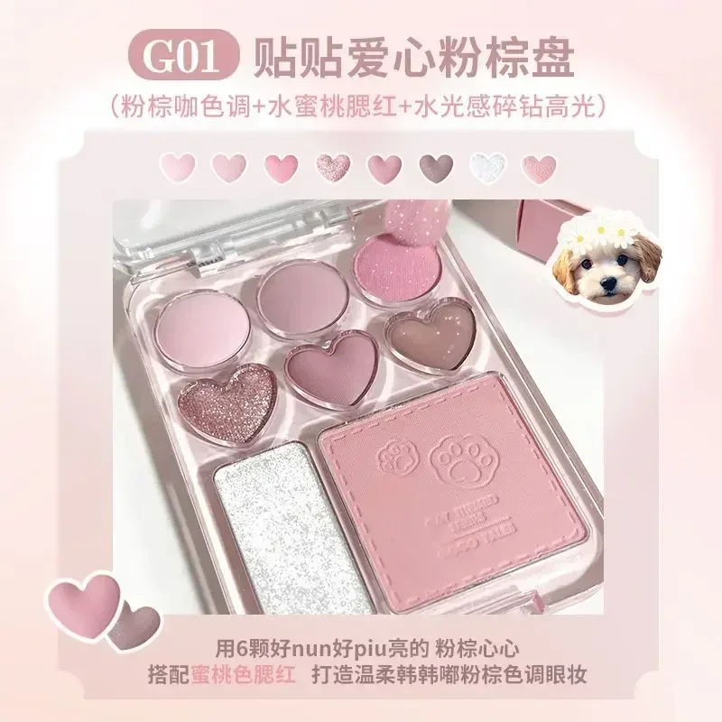 Gogo Tales Oogschaduw Palet Langdurige Gemakkelijke Kleur Matte Parel Blush Accentueren Natuurlijke Nude Make-Up Geperste Glitter Oogschaduw