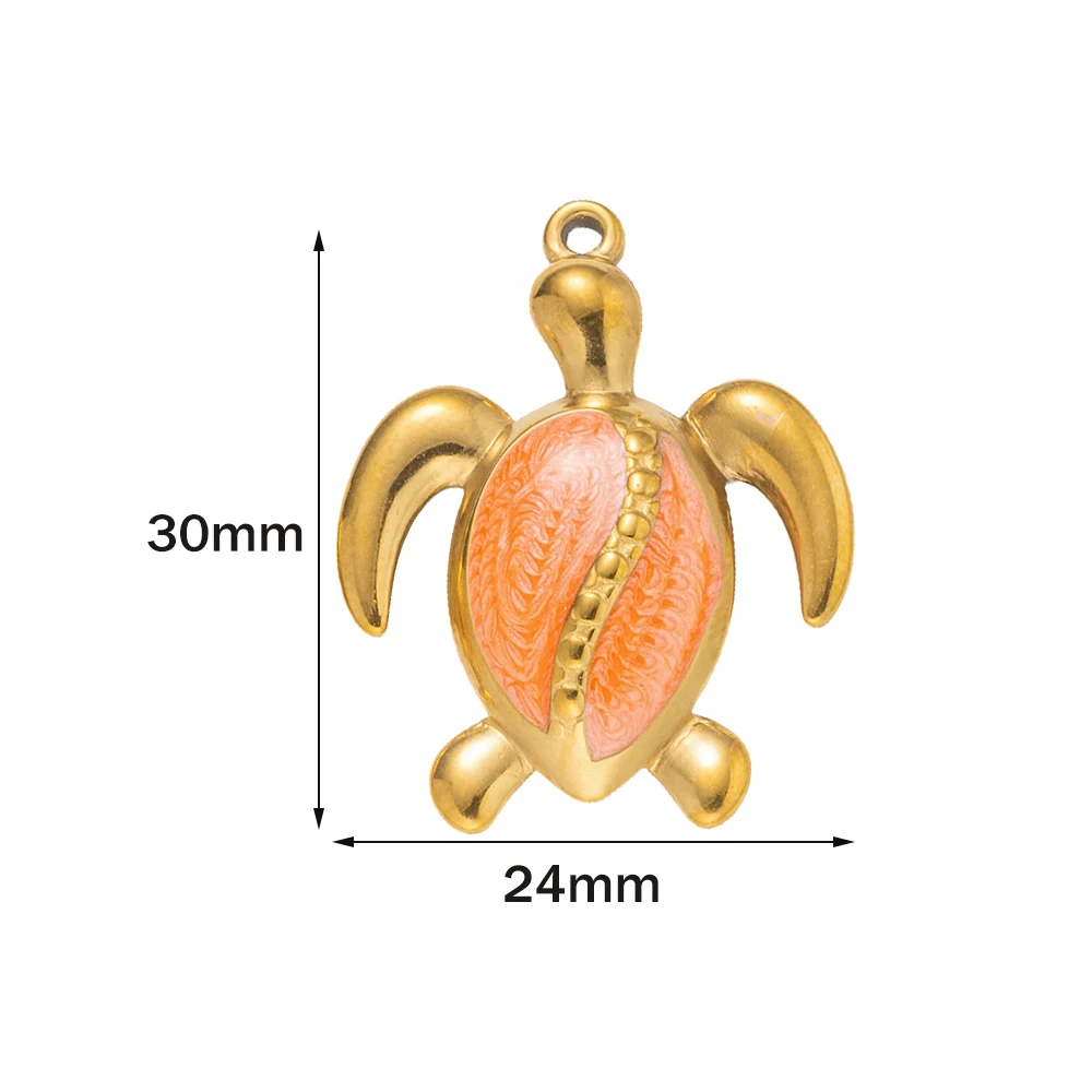 5 Stück Goldene Edelstahl-Schildkröten-Anhänger für DIY-Ohrringe, Armreifen, Armbänder, Halsketten, Schmuckherstellung, Großhandel – Detail 4