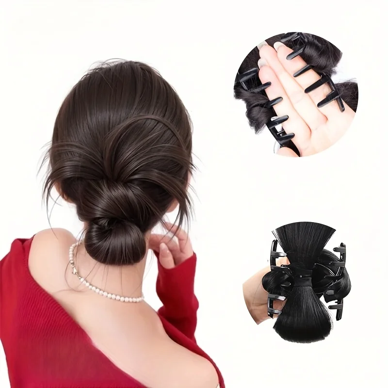 低合成おだんごポニーテール髪ナチュラルふわふわ爪クリップシニヨン髪女性のための怠惰なおだんごかつらバッグヘアアクセサリー日常使用