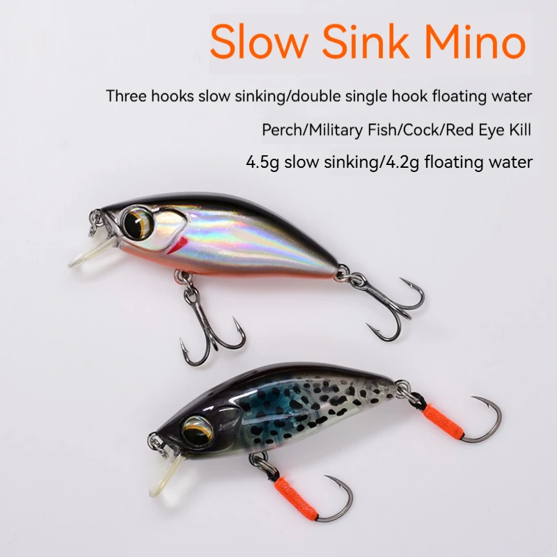 

High-Quality Slow-Sinking Mino 4.5g Floating Small Fat Guy Fishing Lure Suitable For Long-Distance Casting Fishing.