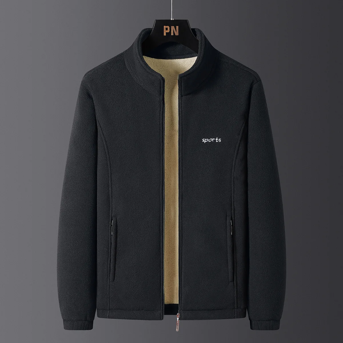 Men's High-Quality Lambskin Fleece Jacket for Autumn Winter Thickened Warm Casual Fit Outerwear