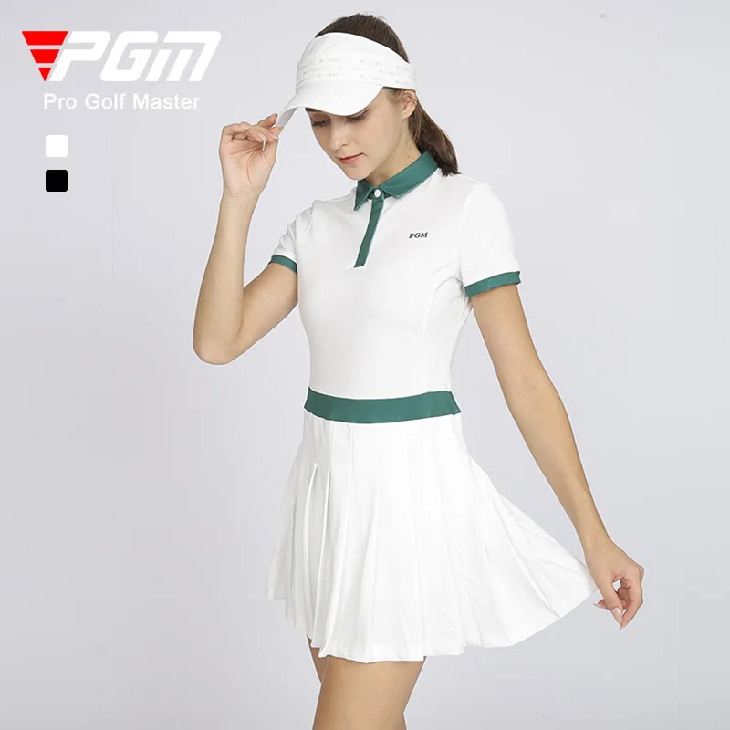 Summer Tennis Dress with Shorts Underneath Golf Wear for Women 2024 Badminton Training Suit Sport Fitness Clothes White Black