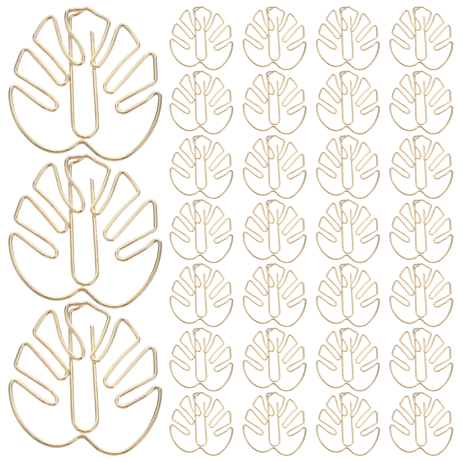50Pcs Vintage Journal Book Clips - Gold Monstera Leaf Metal Paper Clips - Mini Planner Page Markers for Stationery Craft Note