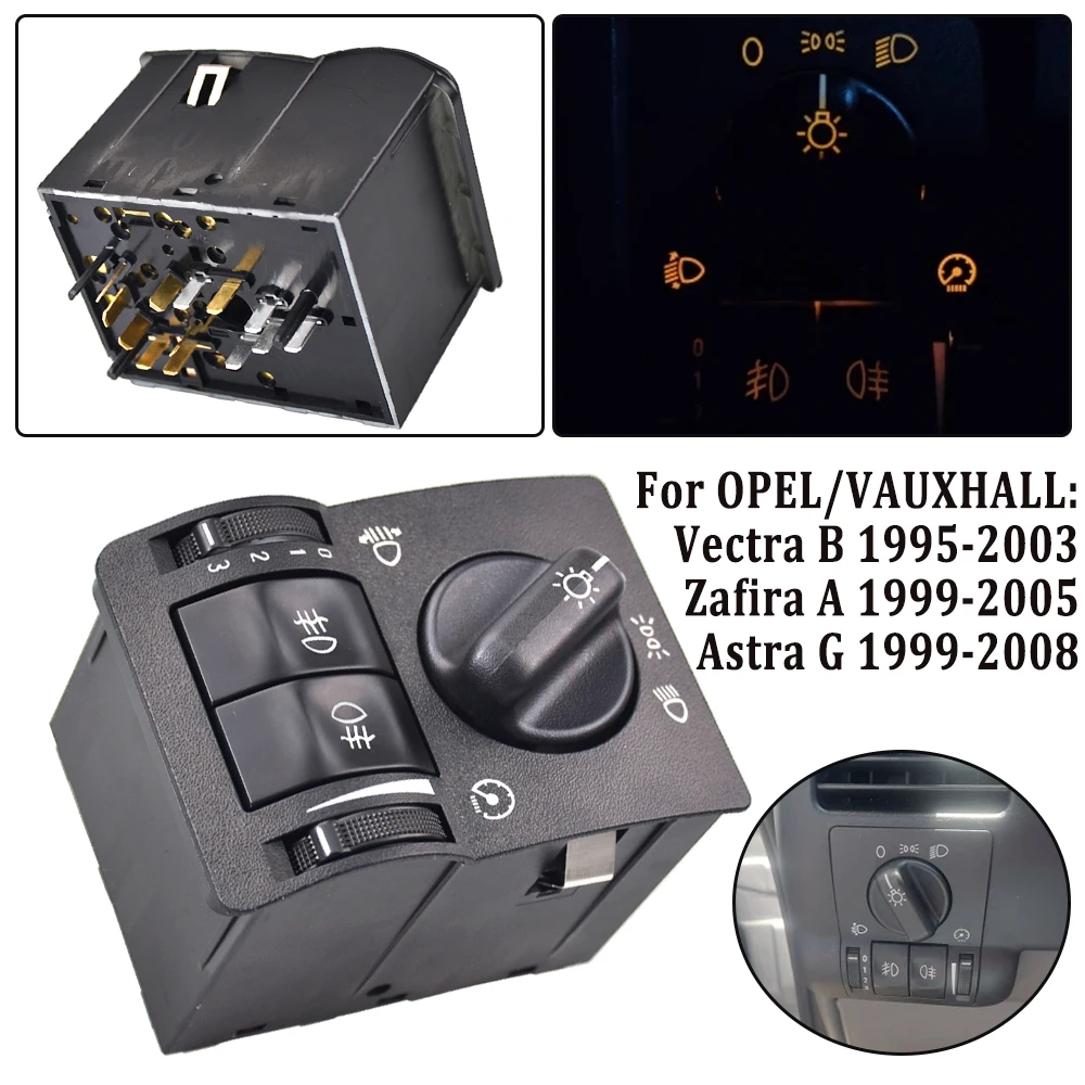 For Vauxhall Opel Astra G Zafira A Vectra B 1995-2003 Car Headlight Head Fog Lamp Light Control Switch 90437440