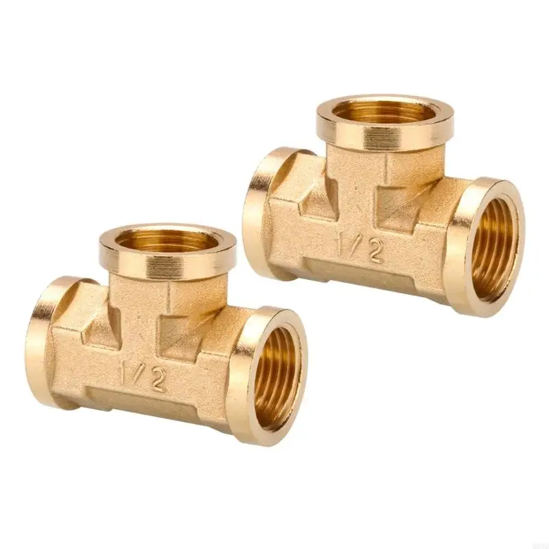 

2pcs Brass Tees Установка сильного водного газового топлива для сантехники M89B