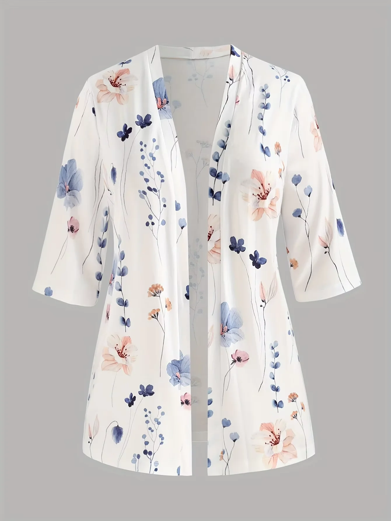 

Женский повседневный кардиган в европейско-американском стиле с принтом, осенний, с укороченными рукавами, больших размеров