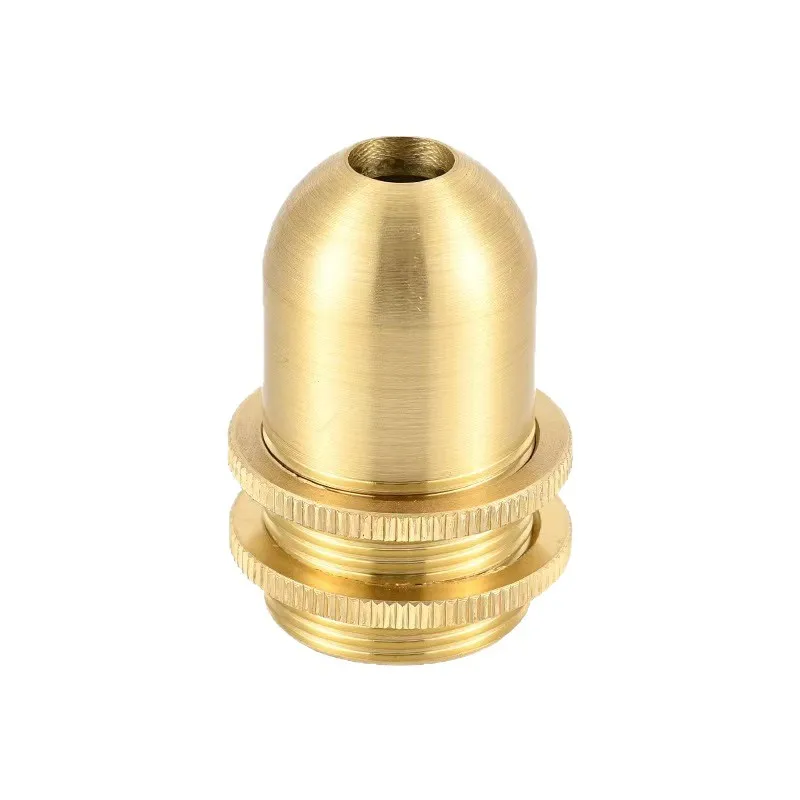 Brass E14 Lamp Holder Ceramic Core High-temperature Resistant Lamp Holder Double Ring Retro