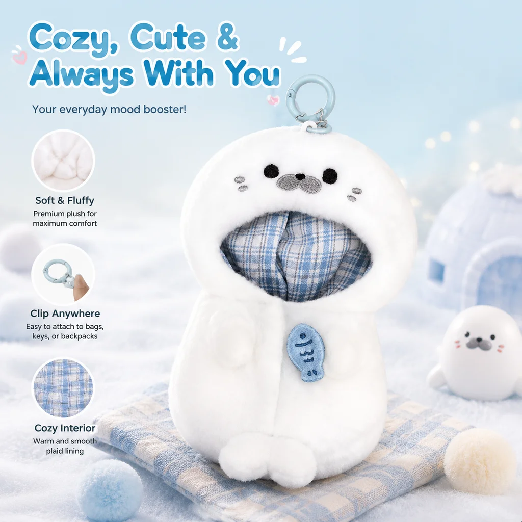 10cm Cotton Doll Outfit Little Seal Series Cloak Jumpsuit, Fits Self‑Deprecating Bear Nunu And Starfish Doll Body