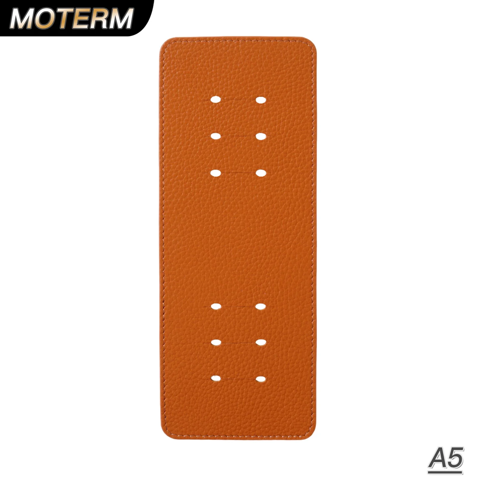 Moterm A5 Size Rings Protector Double-Sided Genuine Pebbled Grain Leather Rings Planner Accessory For Preventing Mark of Binder