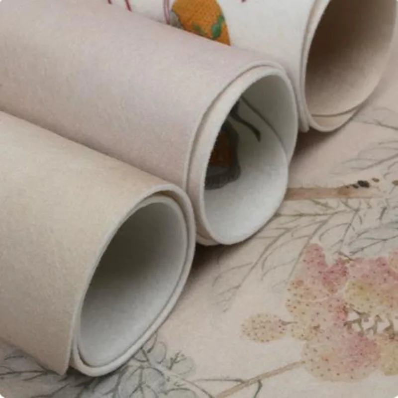 Double Side Printed Thick Felt Pad for Chinese Calligraphy, Reusable Brush Writing Mat, Waterproof Desk Pad for Art Painting