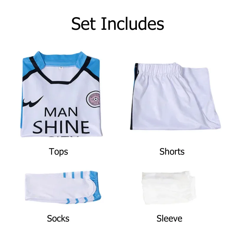Anime Blue Lock Mikage Reo disfraces Cosplay hombre SHINE CITY equipo Jersey Nagi Seishiro conjunto de fútbol Chigiri Hyoma uniforme de fútbol