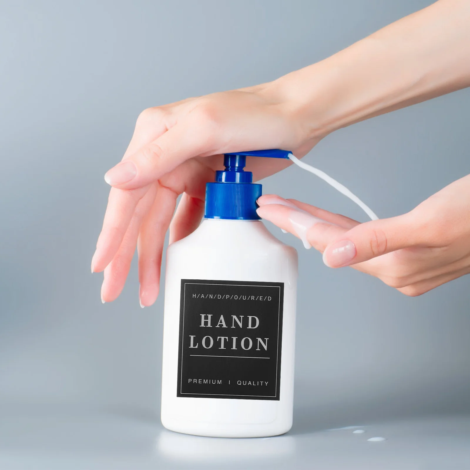 

12pcs Waterproof Sticker 70x80mm White Self Adhesive Bathroom Toiletries Labels PVC Material Bottle Label Shampoo Dispenser