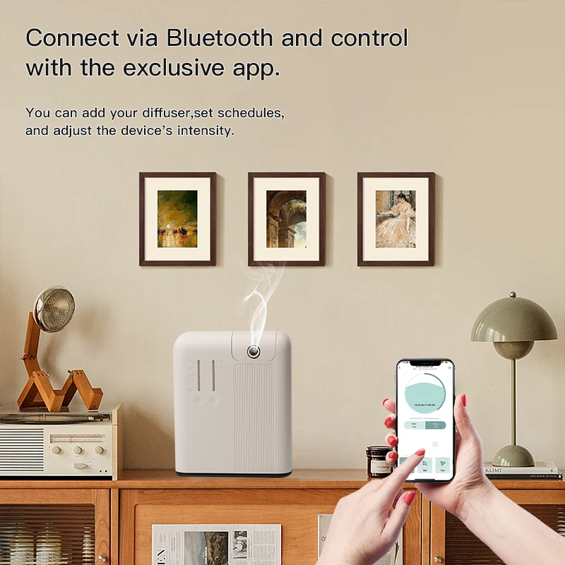 NAMSTE 500m³ Diffuser Bluetooth App Control Smart Scent Air Machine for Home 300ML Waterless Essential Oil Aroma Diffuser HVAC