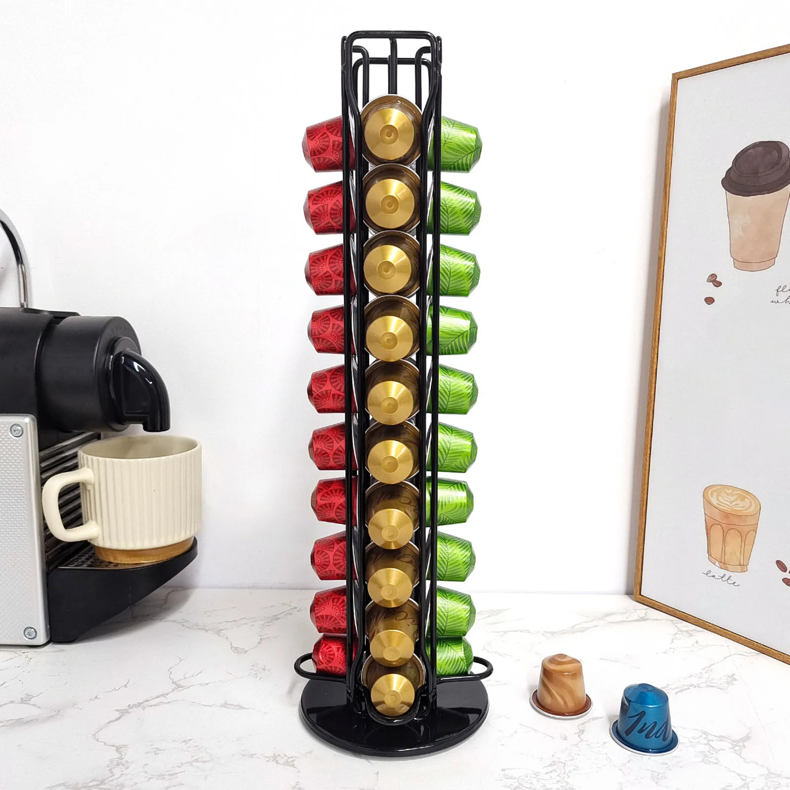 Coffee Capsule Pod Organizer Easily Reachable Stylish and Sleek Design Organizer Thoughtful Gift for Coffee Lovers.