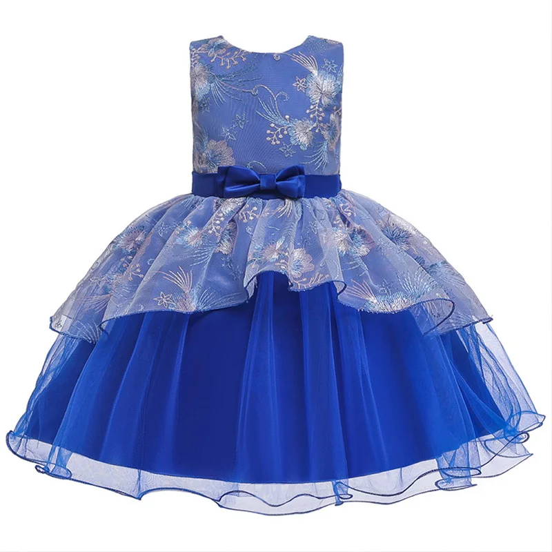 Vestidos de fiesta para niñas pequeñas de 0 a 5 años, desfile de princesa Floral, fiesta de cumpleaños para bebés, boda, dama de honor, vestidos florales para niños