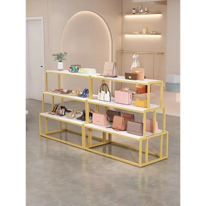 Shoe and bag shelves Shoe store display shelves Bag shelves Clothing store Nakajima double-sided flowing water platform Children