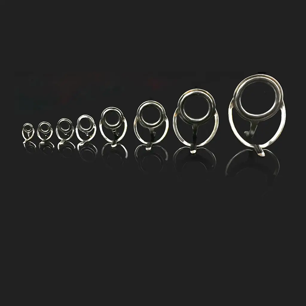 

Fishing Rod Guides Repair Set Stainless Steel Ceramic Eye Rings Tangle Free Accessory Kit for Freshwater Fishing Rods