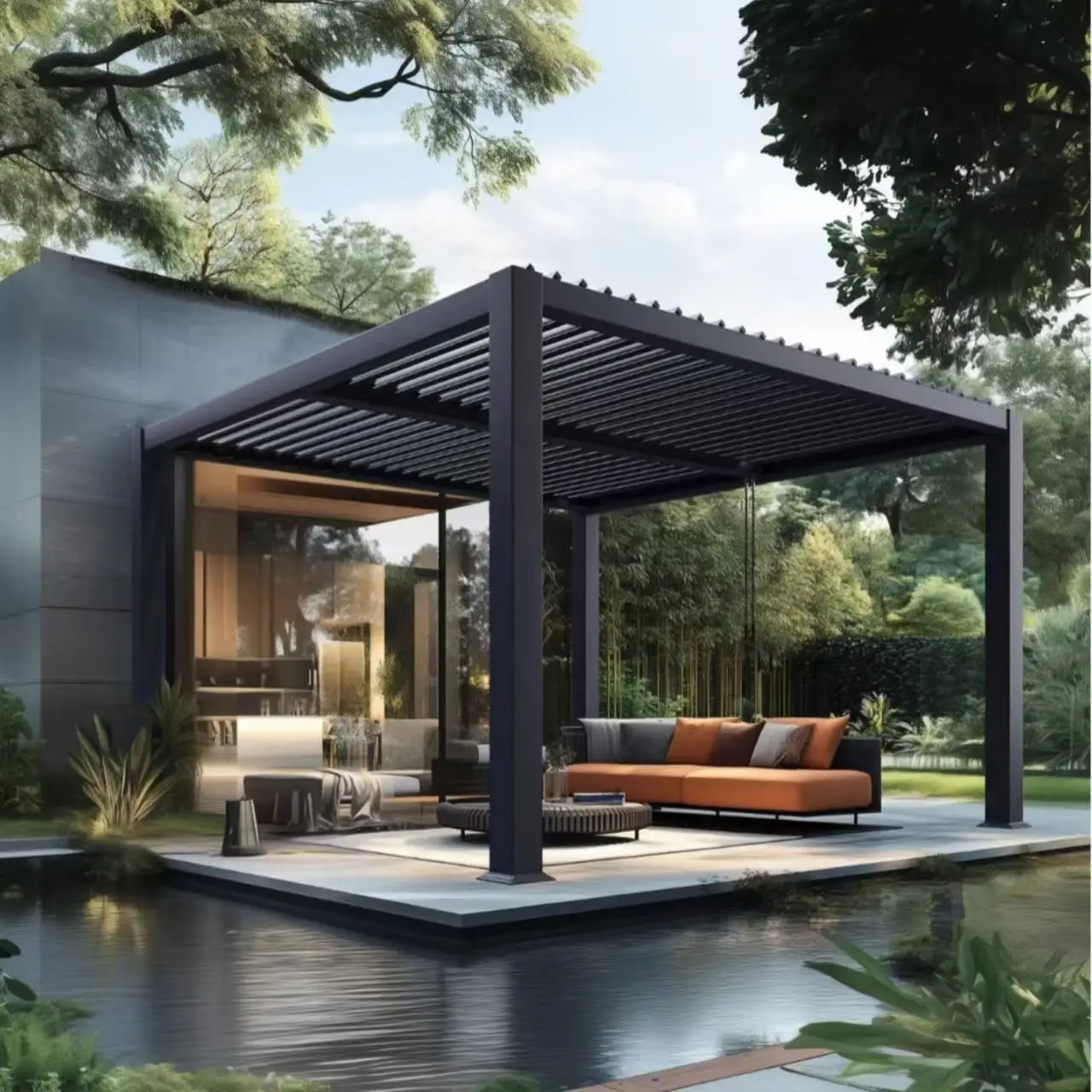 Affordable Villa Backyard Rain Proof Pavilion Hurricane Impact Resistant Aluminum Alloy Pergola Excellent Workmanship Gazebo
