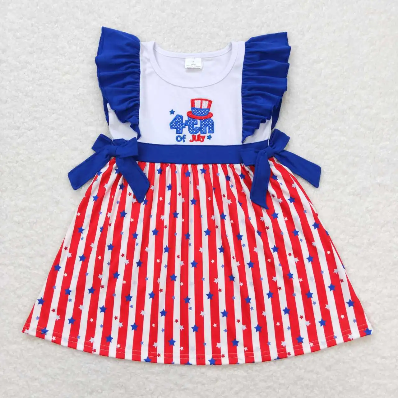 

GSD0674 Independence Day Clothes Boutique Baby Toddler Girls Dress Embroidery Print Kids Boutique Clothes