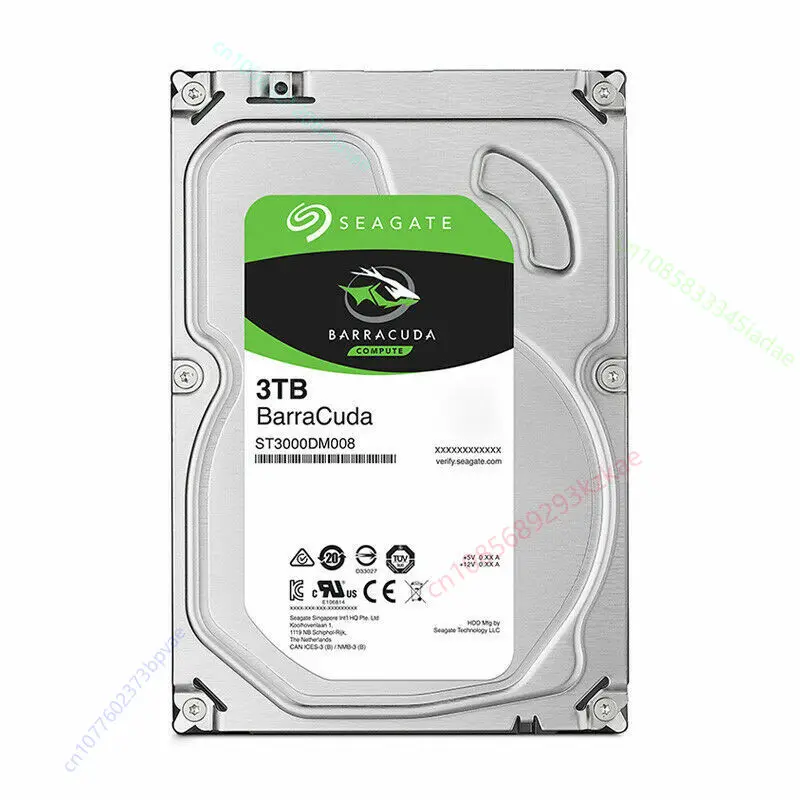 PER Seagate Barracuda 3TB ST3000DM008 7200RPM Disco rigido SATA da 3,5"