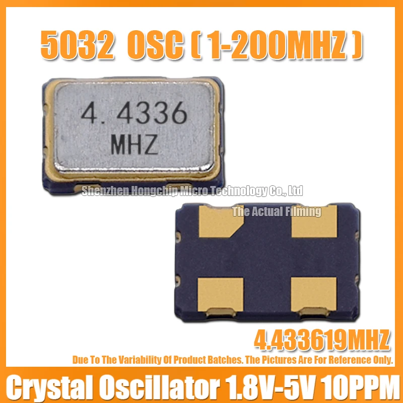 (5PCS) 5032 4.433619M 4.433619MHZ Active Crystal Oscillator SMD-4 OSC 5.0*3.2mm Crystal Oscillator Clock Oscillators 1.8V-5V