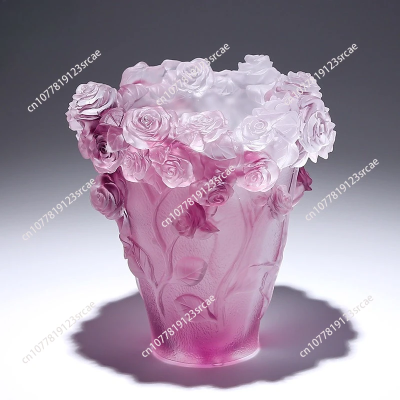 

Элегантная цветная глазурованная ваза в форме розы для гостиной, декор для дома, подарок на новоселье