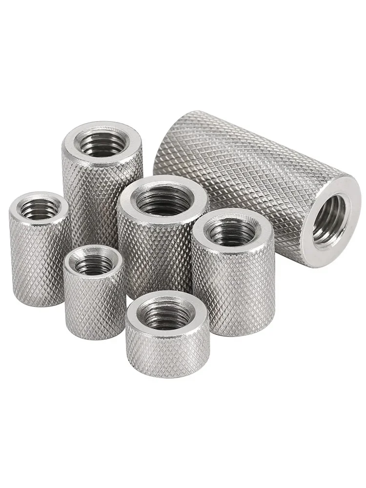 304 Stainless Steel Extended Cylindrical Flat Head Knurled Hand Screw Nut Mesh Nut Adjustment Nut M2 M2.5 M3 M4 M5 M6 ~M16