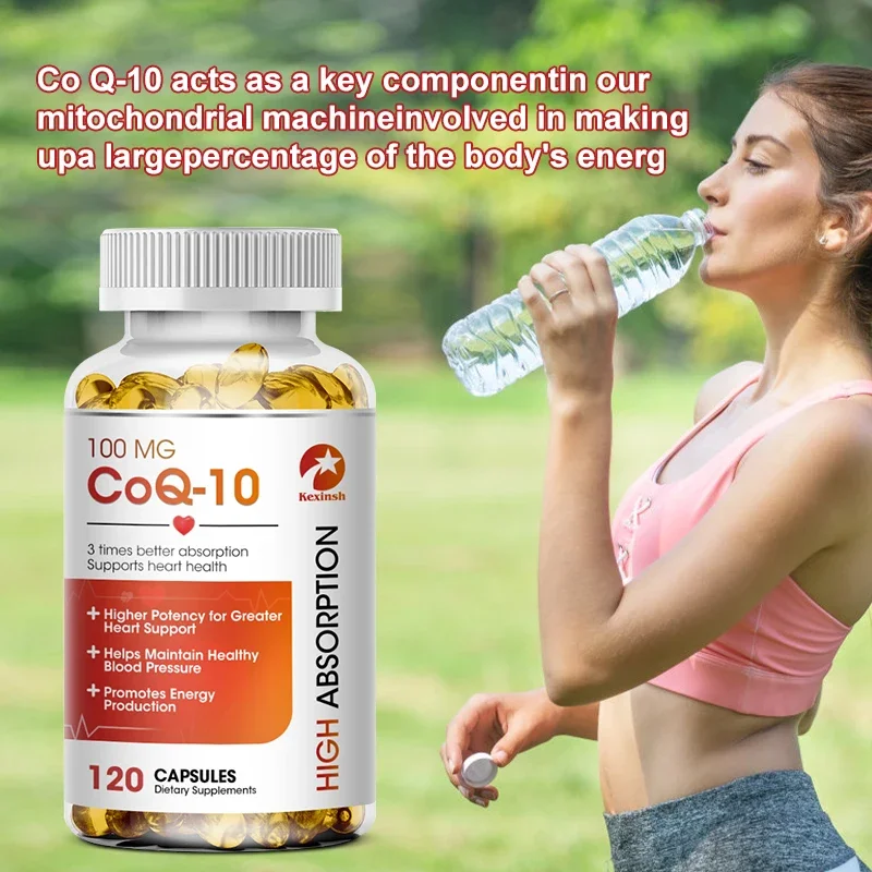 COQ10 Coenzyme Q10 Capsule for Heart and Blood Vessel Cardiovascular Health Organic Ultra High Absorption Heart Health