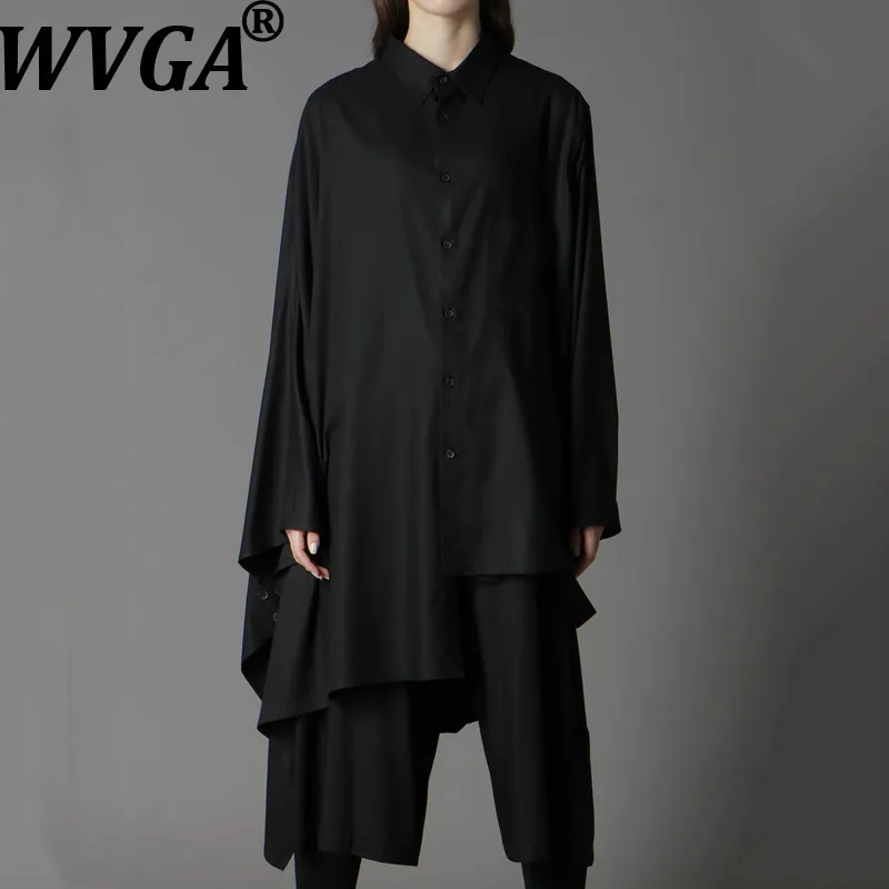

WVGA Весенне-Осенние новые мужские рубашки с длинными рукавами в стиле Ямамото, модный дизайн, нерегулярные нишевые шикарные повседневные топы в стиле панк W15157