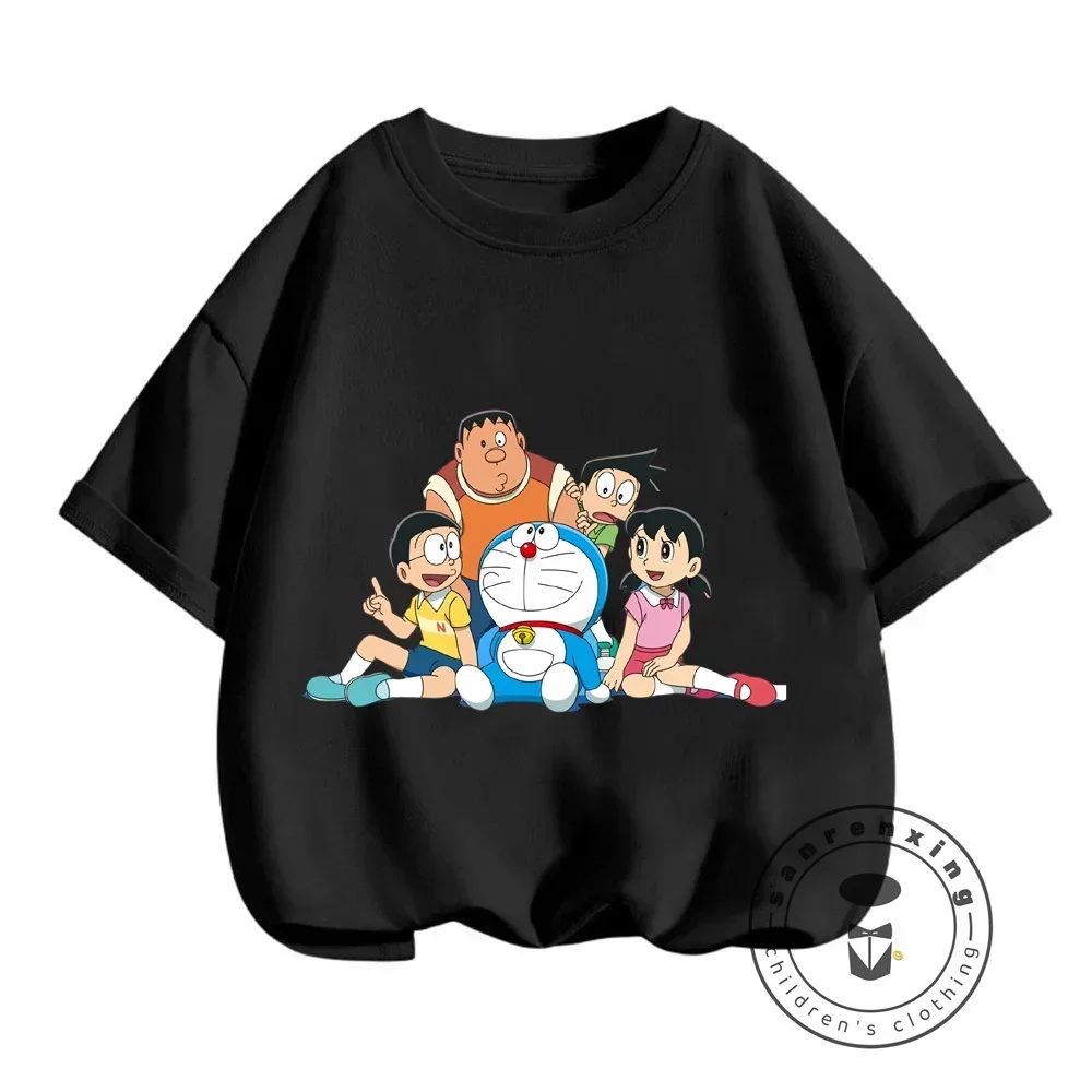 أيام الصيف تصاميم نابضة بالحياة عبقور برقبة دائرية للفتيان والفتيات ، مطبوعات كرتون رائعة ، طراز كاواي عصري ، تي شيرتات هيب هوب للأطفال #1