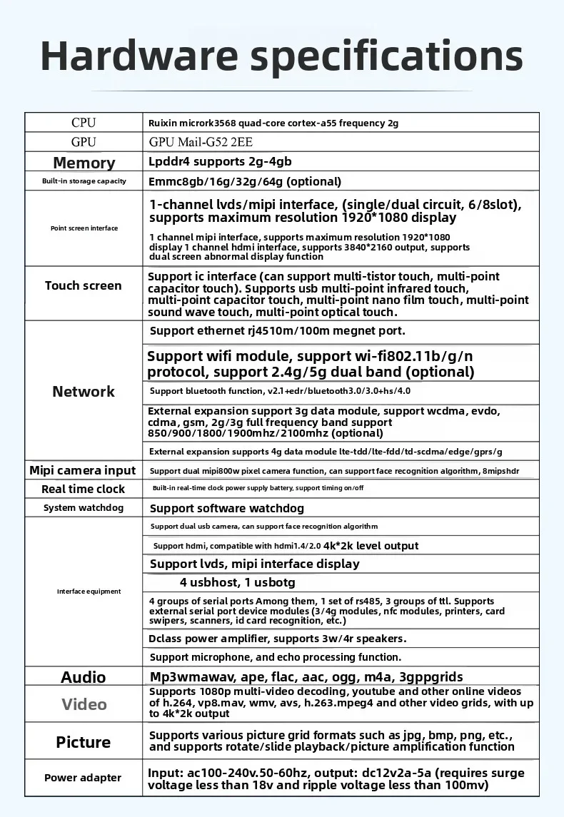 Picture 6: RK3568 Android AI main board facial recognition robot neural networks