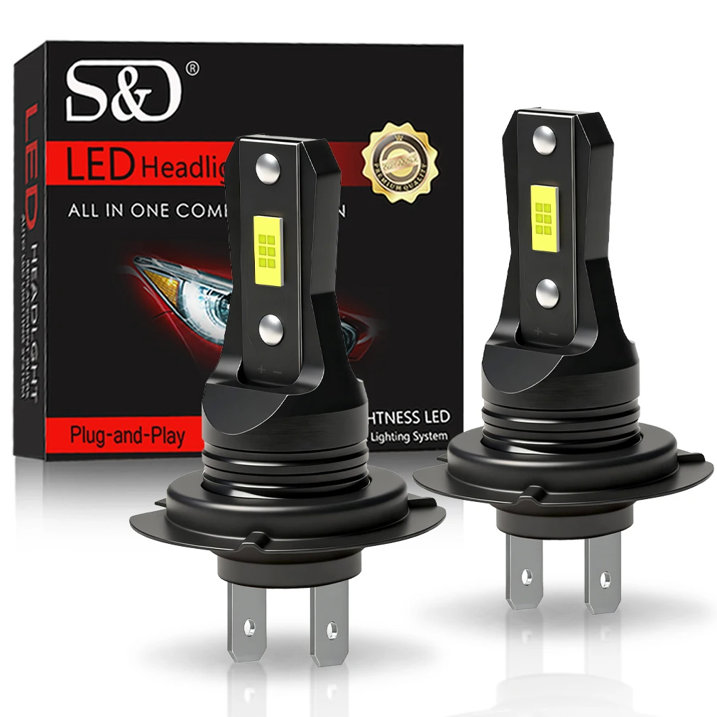 

S&D H7 Canbus Led Headlight H11 H8 60W 20000LM Car Headlight Bulbs 9005 9006 for Car Driving Automobile Headlamp 6000K White