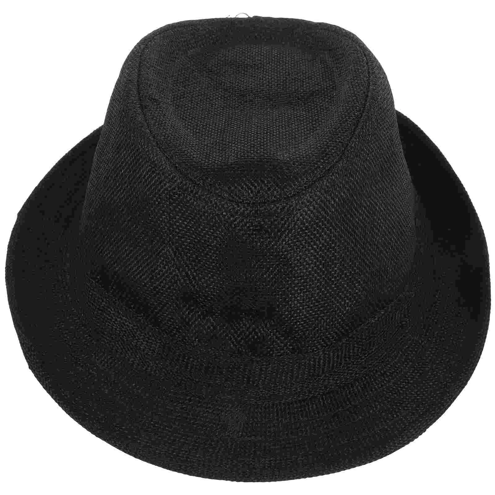 Kinderen Fedora Hoeden Heren Kinderen Dansvoorstelling Hoed voor Omtrek 58 cm (Zwart) Fedora hoeden voor kinderen